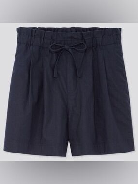 Uniqlo linen cotton relaxed shorts navy